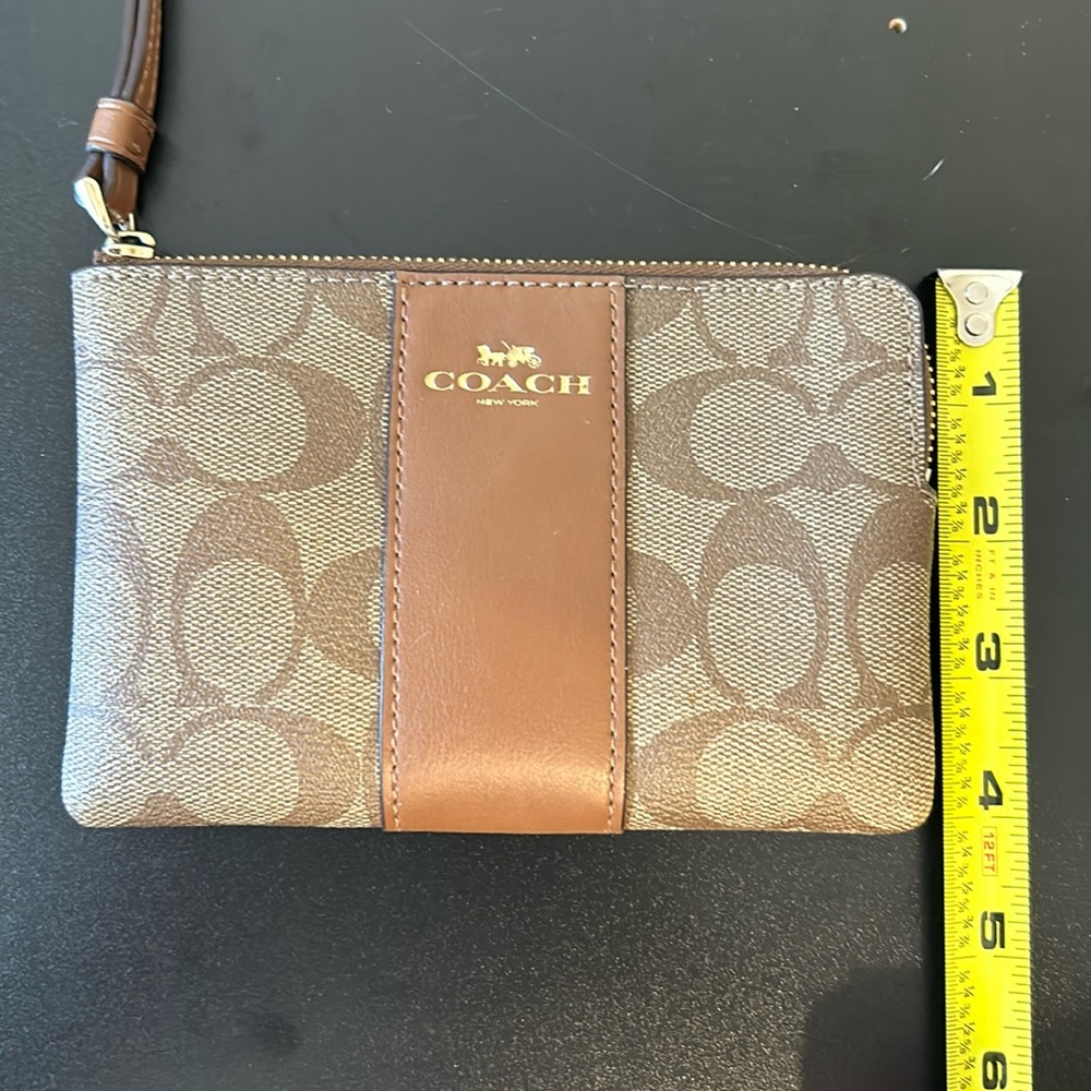 Coach Brown/Tan “C” Themed Wristlet - Picture 2 of 12